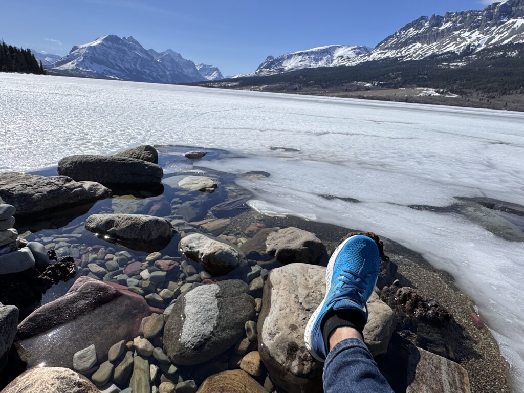 Frozen mountain lake 