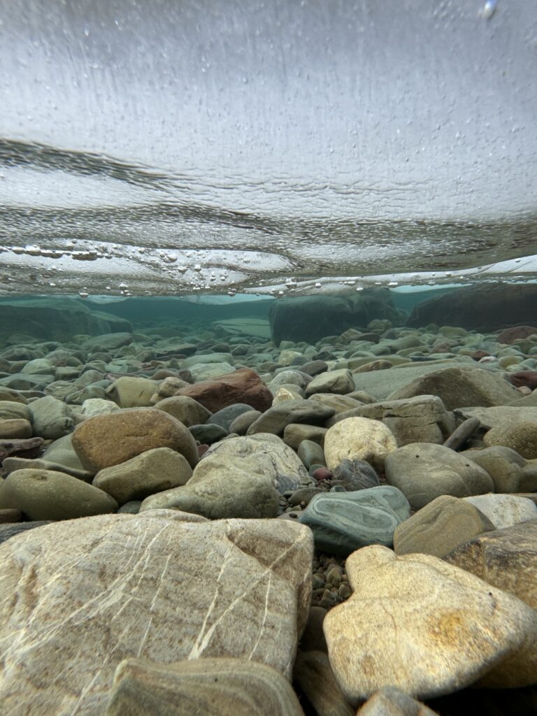 Frozen lake underwater 