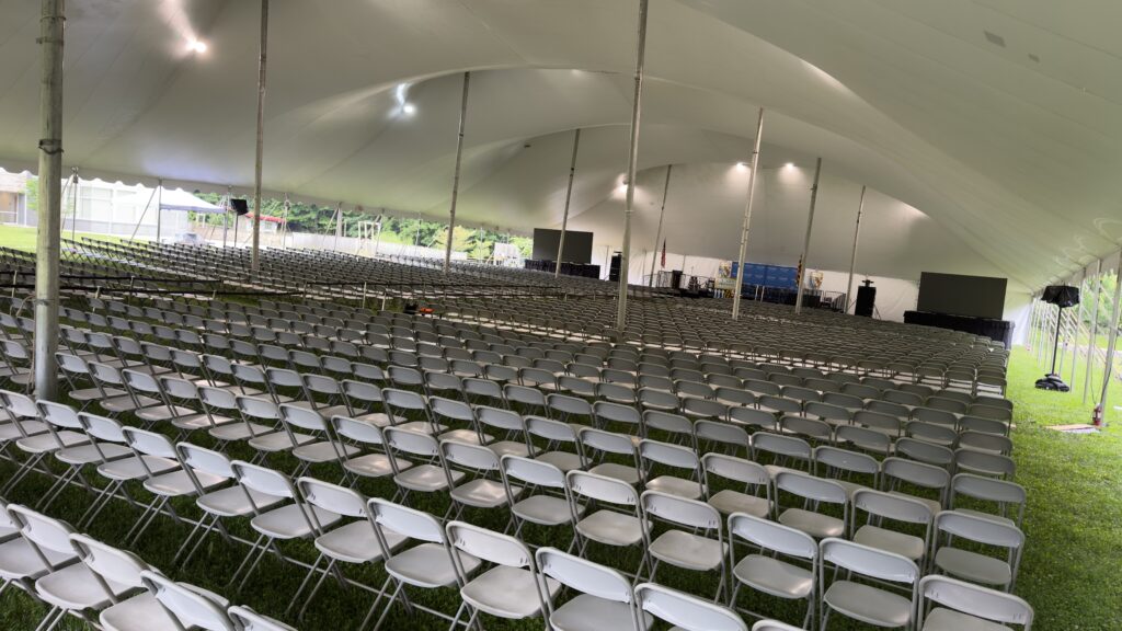 big tent with chairs