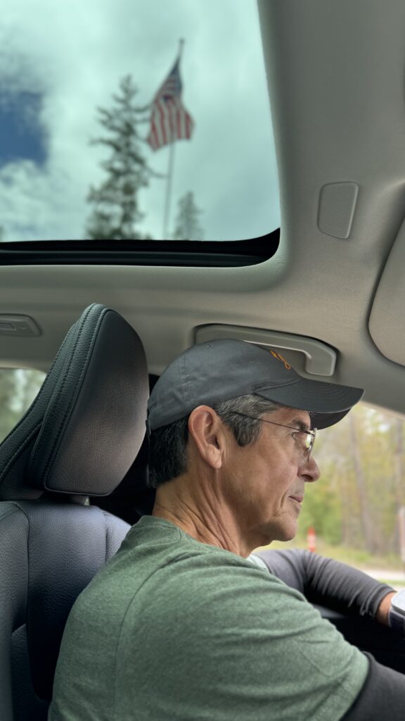 Man driving a car