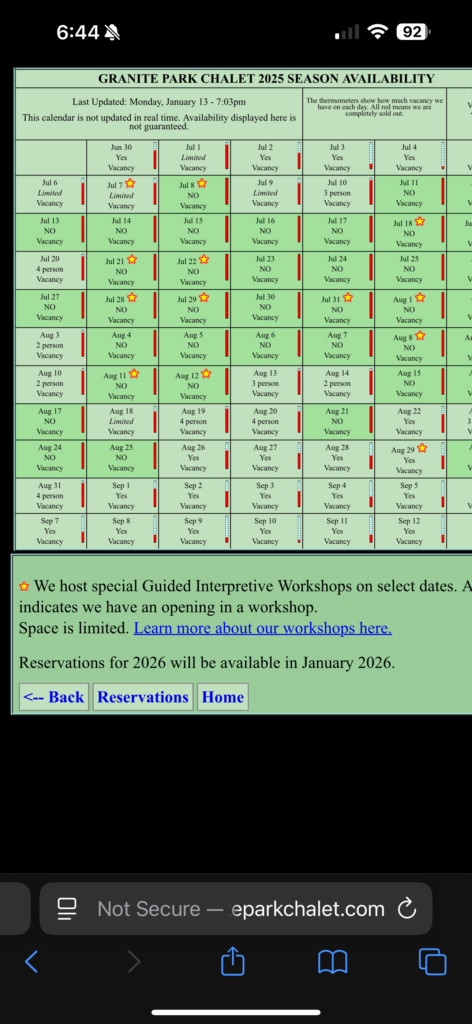 hotel reservation screen