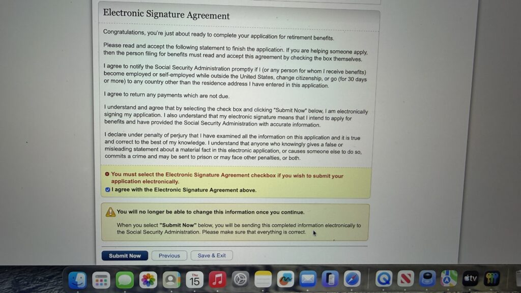 social security application