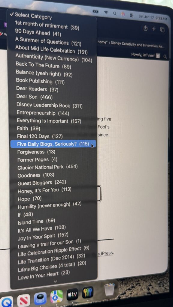 blog screenshot on iPhone
