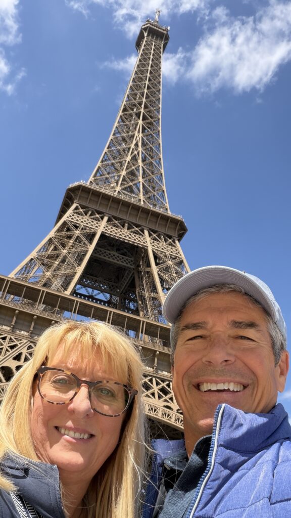 Senior couple at Eiffel tower