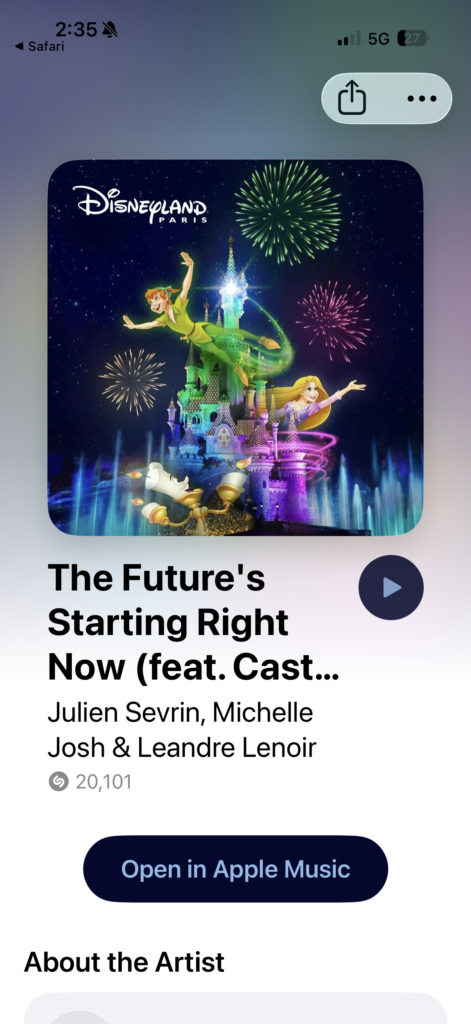 Apple Music song screen shot