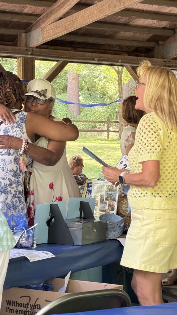 high school reunion checkin desk
