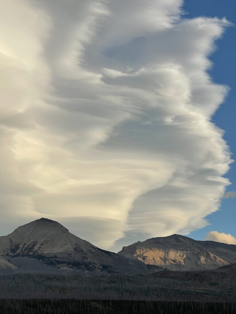 mountains and unique clouds